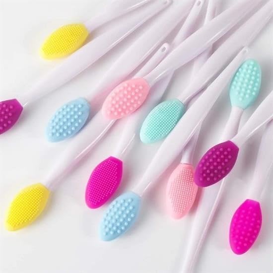 By Nevser® 2 Adet Dudak Fırçası Peeling Etkili Gözenek Siyah Nokta Temizleyici Akne Giderici Çift Yönl