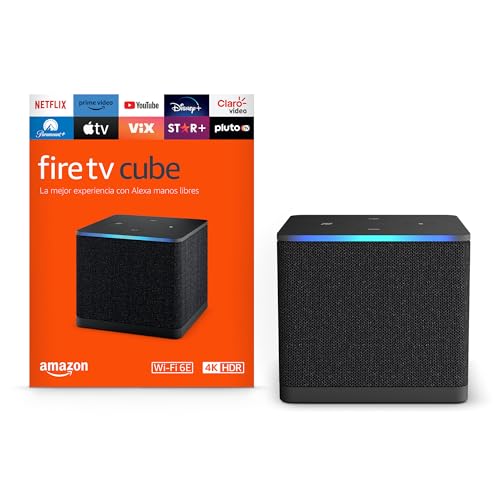 Opiniones y reviews de Amazon Dot los 5 mejores. 41 Fire TV Cube: Dispositivo de streaming controlado por voz con Alexa, Wi-Fi 6E y 4K Ultra HD