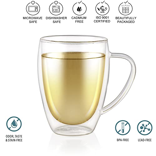 Set de 2 Mugs de Vidrio Aislado Clear Bliss 12 oz miniatura 3
