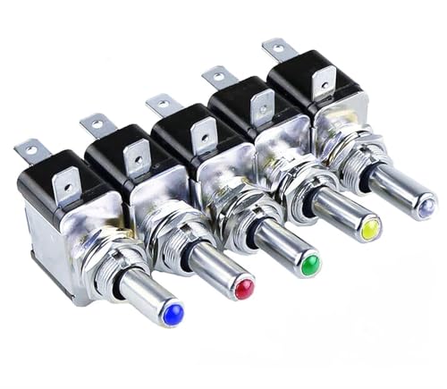 Interrupteur à bascule LED jaune 12V 20A commande marche arrêt auto - 2