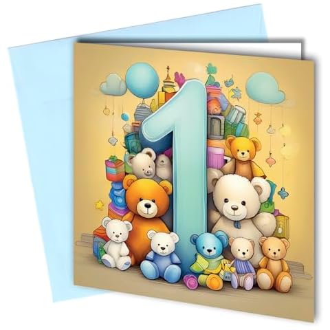Oscar Finks Baby Boy 1st Birthday Card Cover