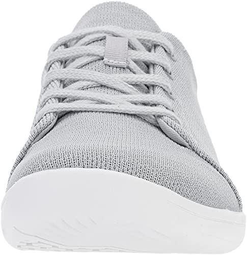 Whitin Women's Minimalist Barefoot Fashion Sneakers Zero Drop Size 7.5 Wide Width Toe Box Arch Support Comfortable Gym Tennis Flats Walking Fitness Running Ladies Skate Bowling Shoes Light Grey 38 #TOP3