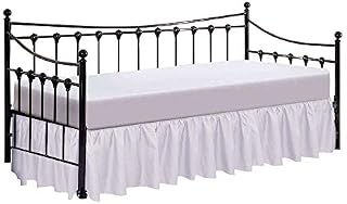Rajlinen Bed Skirt for Day beds- Split Corners, Ruffle Gather- Genuine Poly Cotton/Microfiber
