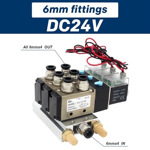 Électrovanne 4V210-08 DC24V pour centraliser 4 circuits d'air et réduire le bruit - 3