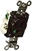 Hubbell HBL8310 Single Receptacle, Hospital Grade, 20 amp, 125V, 5-20R, Brown