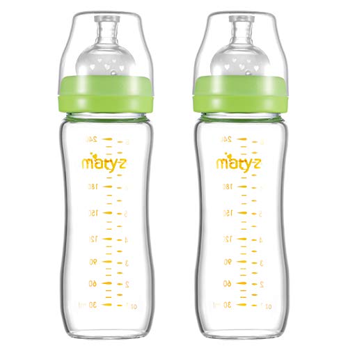 Matyz Glass Breastmilk Bottles 8 oz (2-Pack)