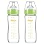 [2-PACK] Green - 8 Ounces Borosilicate GLASS Bottle - Healthier & Cleaner