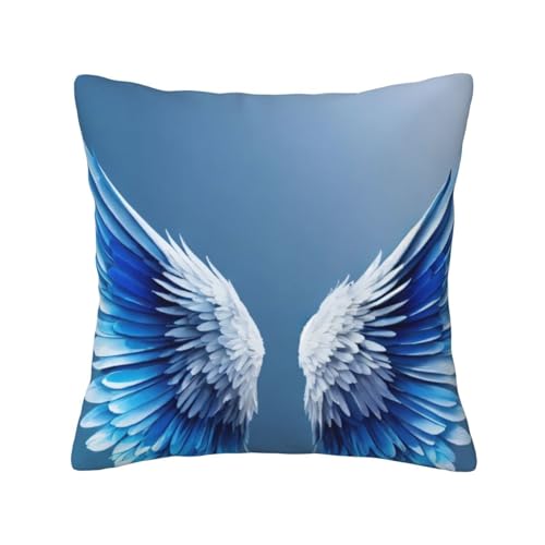 Rich&Rabbit Funda de cojín cuadrada universal con estampado de alas de ángel para sofá