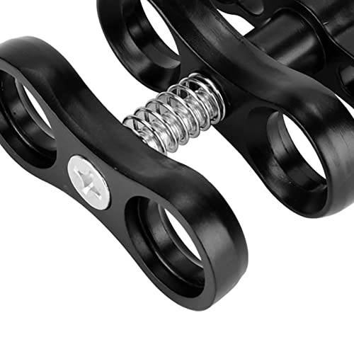 Generic Minilampka do Nurkowania ze Stopu Aluminium Adapter Zaciskowy do, Obrotowy Zacisk Kulowy 360° Nurkowania z Klipsem Motylkowym, Czarny, Lekki Klips Fotografii Podwodnej