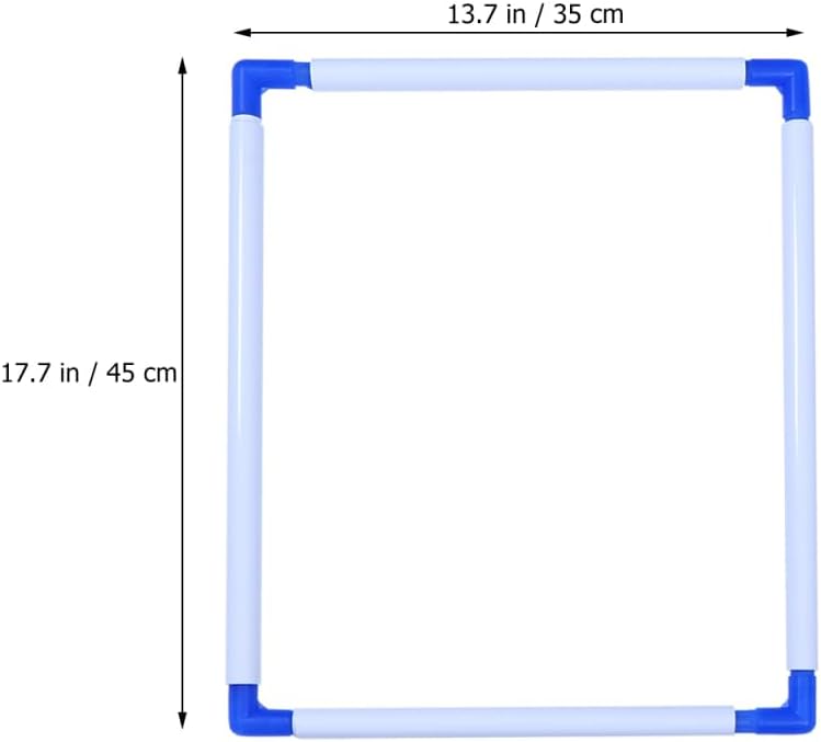 TEHAUX Embroidery Frame 15.74In Plastic Clip Square Frame for Cross Stitch Quilting Needlepoint and Embroidery Portable Quick Assembly Hoop for Home Crafting and Travel Use