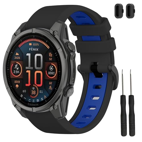 TopPerfekt 20mm�o���h Garmin Fenix 8 43mm�Ή� �\�t�g�V���R�������p�r���v�o���h ���X�g�o���h Descent Mk3/Mk3i 43mm/Fenix 7S/6S/5S/Instinct 2S�X�}�[�g�E�H�b�`�p �j�����p 
