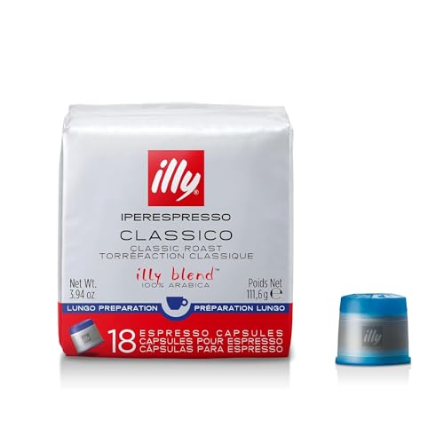 illy Café, Cápsulas café Iperespresso Tueste LUNGO, un paquete de 18 cápsulas
