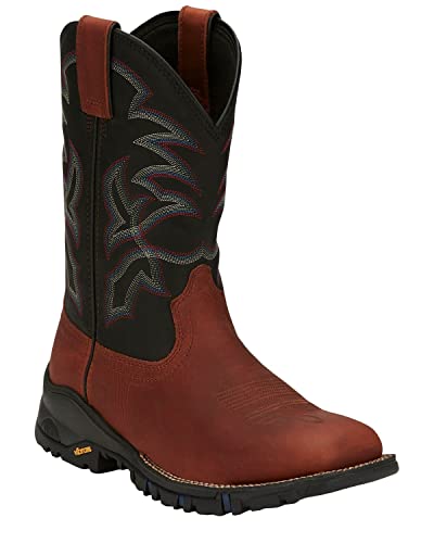 Tony Lama Men's Roustabout Brick Western Work Boot Soft Toe - TW5014 12 D(M) US