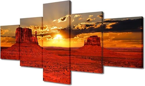 Art prints muraux paysage de lac de forêt sur toile premium 5 pièces avec cadre