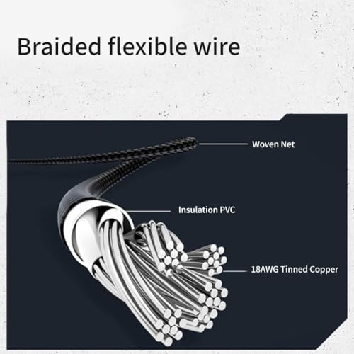 Juego de extensión de cable con funda para fuente de alimentación de PC, 35 cm, 24 pines, PCIE de 8 pines, CPU de 4 + 4 pines con juego de peines de cable, color negro - imagen 7