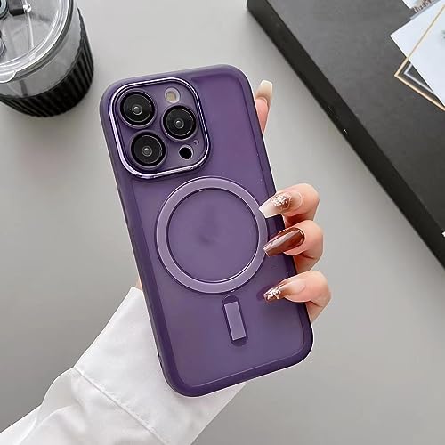 Coque TPU iPhone 12 Pro Max violette avec chargeur magnétique et protection d'objectif