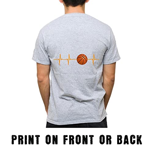 Basketball Heartbeat Gifts For Basketball Players Sports Fans Men Women White Gray T Shirt #TOP4
