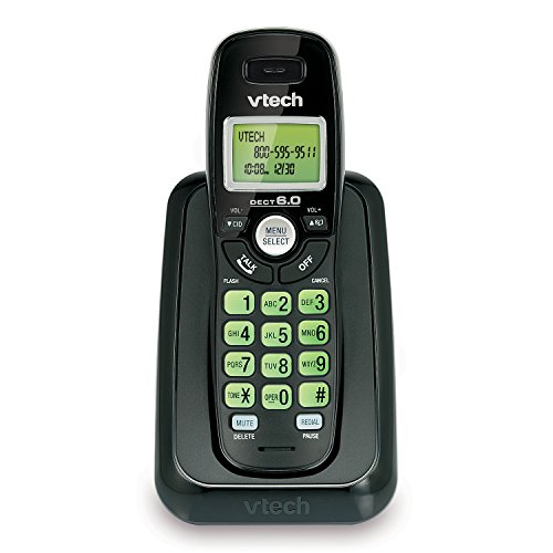 VTech CS6114-11 DECT 6.0 Cordless Phone with Caller ID/Call Waiting, Black with 1 Handset