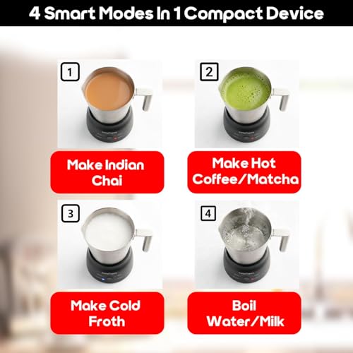 Image of InstaCuppa Automatic Chai Maker with Auto Shut-Off - Make 600ML Indian Tea in 10-12 Minutes with No Spills or Mess, 4-in-1 Electric Brewer for Chai