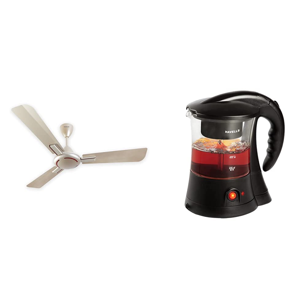 Buy Havells Ambrose 1200mm Ceiling Fan (Gold Mist Wood) Crystal 600