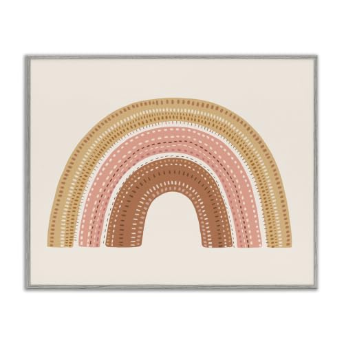 Earthy Boho Rainbow Stitch Pattern, 11 x 14 Inch Framed Giclée Print