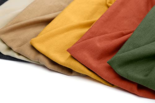 Tobeffect Wide Headbands For Women Wide Knotted Hairbands Turbans Non Slip Boho Head Wraps Hair Accessories For Girls Solid Color, 6 Packs #TOP5