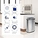Kitchen Trash Can with Lid, 13 Gallon Automatic Garbage Can for Bathroom Bedroom Home Office 50 Liter Touch Free High-Capacity Brushed Stainless Steel Waste Bin