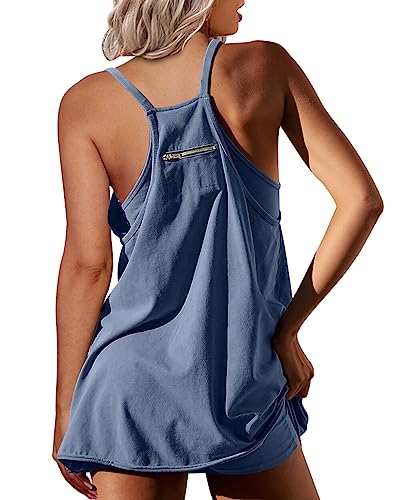 Athletic Dress for Women Hot Shot Mini Dress Onesie Oversized Romper Pockets Built-in Shorts Summer3