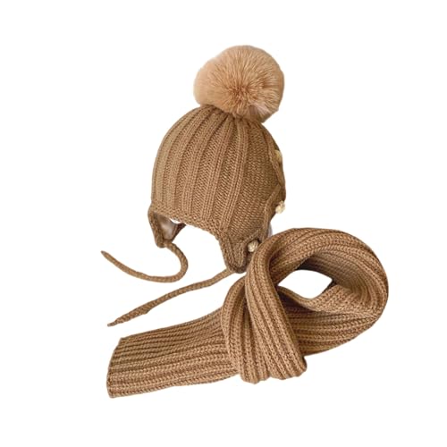 Gorros elásticos para bebé y calentador de cuello para paseos y días de parque en invierno