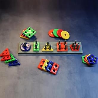 Novo Baby Smart Activity Fun&Learning Blocks Geometrics, Educational & Learning Sorter Toys, Color Choose Stacking Game for Kids Baby, 1 2 3+ Year Activity Toys (Geometric Block)