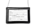 Neck Chain Double Sided ID Holder with 2 Clear Picture ID Windows, Leather Badge for Credential Pass to Wear Around The Neck for Police Law Enforcement, Factory Worker (Black) (Horizontal)