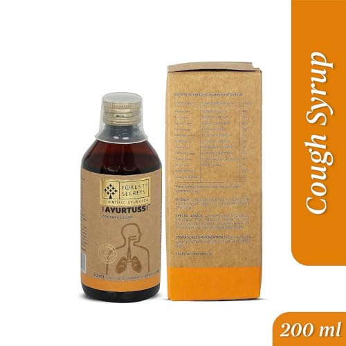 Forest Secrets Ayurtuss Cough Syrup | Non-Drowsy Ayurvedic Cough Reliever | Fast Relief from Cold & Sore Throat | Adult Formula | 200ml