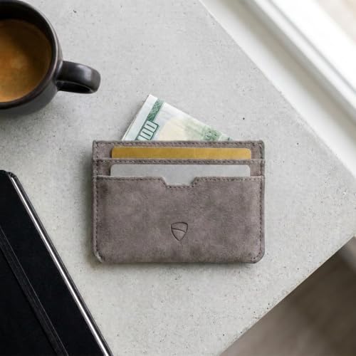 Image of Vaultskin MOORGATE Slim Card Holder - Minimalist Leather Wallet with RFID Blocking, Front Pocket Credit Card Case for Men & Women