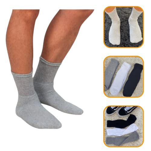 Kit 9 Pares Meias Masculina Cano Médio Alto Grossa Algodão (37 a 43) (Cinza)
