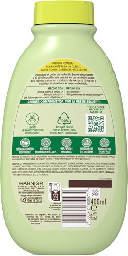 Garnier Original Remedies Shampoo mit weichem Ton und Zitrone, für fettiges Haar, 400 ml