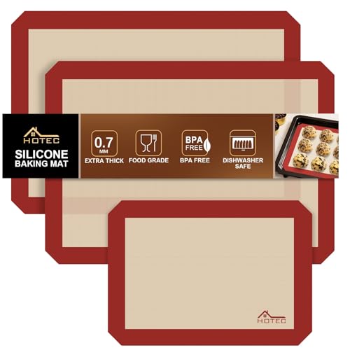 HOTEC Silicone Baking Mats 3 Pack...
