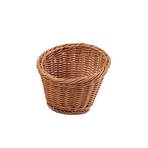 Alipis Simulated Rattan Braided Storage Basket Medium Household Container for Fruits Vegetables Bread and Decor Versatile for Home Party and Picnic Use