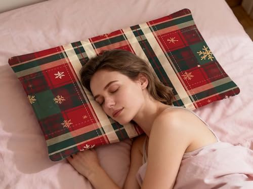 Almohada Navidad 40x60cm terciopelo rojo fundas cojines sofá 7