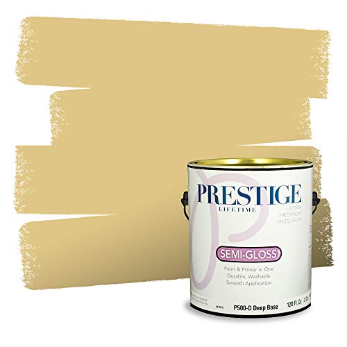 PRESTIGE Paints Interior Paint and Primer In One, 1-Gallon, Semi-Gloss, Comparable Match of Valspar* Carolina Inn Crossroads Gold*