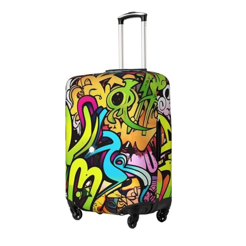 Graffiti Drawing Luggage Cover for Suitcase Tsa Approved, Washable Suitcase Protector Fits 18-32 Inch Anti-scratch Suitcase Cover Carry on Luggage Sleeve Travel Baggage Cover2