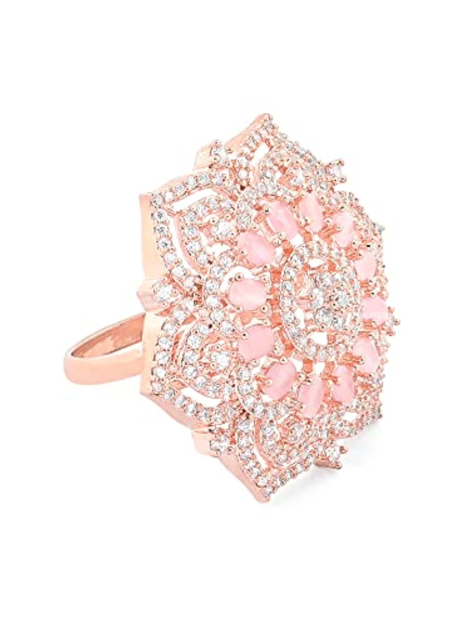 CZ Party Bling Brass Adjustable Ring For Women