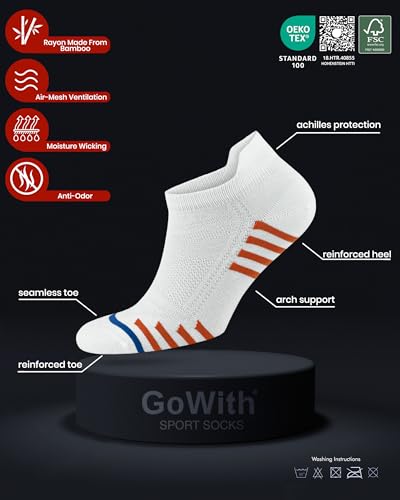 GoWith Running Socks for Men & Women, No Cushion Ankle Rayon Made from Bamboo Socks, Moisture Wicking, with Gift Box2
