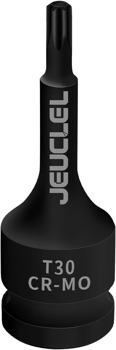 T30 Torx Star 6ポイントインパクトビットソケット、T30 1/2インチスクエアドライブ3インチロングトルクスソケット、