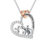 Mamá te amo: lindo collar de madre, la mamá osa está acompañada por 1, 2, 3, 4, 5 cachorros, que simbolizan el amor desinteresado de la madre y el cuidado que nos brinda durante nuestro crecimiento. Mamá siempre es la primera persona en la que pensamos cuando nos enfrentamos a contratiempos y dificultades. Tal vez este sea el poder del amor maternal