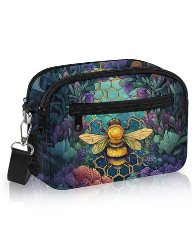 COGIDE Bee Small Crossbody Bag for Women Lightweight Travel Purse with Adjustable Strap Shoulder Bag for Shopping Travel Walking Outdoor