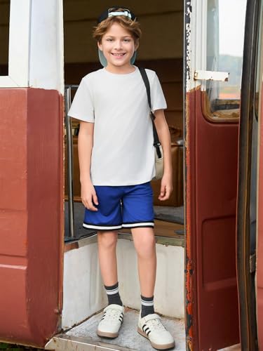 Haloumoning Boys Athletic Basketball Shorts Kids Mesh Active Quick Dry Shorts with Pockets 5-14 Years 6