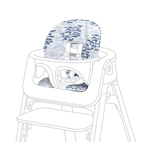 Image of Stokke Steps Baby Set Cushion, Waves Blue - Comfortable Accessory Steps Baby Set - Soft, Easy-to-Clean, Water-Repellent Material - Machine Washable Cotton