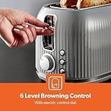 GEEPAS 1.7L Kettle & 2 Slice Toaster Kitchen Combo Set | 3000W Rapid Boil Cordless Kettle Auto Shut-Off | 1750W Toastie Machine 6 Browning Level Removable Crumb Tray Cord Storage | 2 Yr Warranty Grey - Image 7