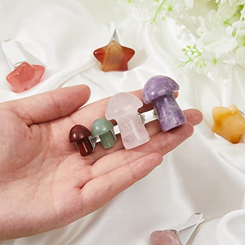 Image of Tallew Heart Crystals Car Vent Clips Car Accessories for Women Quartz Crystals Air Fresheners Vent Clip(Mushroom Style)