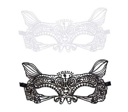 Lot de 12 - Masque Loup Dentelle avec Oreilles de Chat Mix